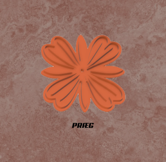 Billede af Blomst 4 m/præg - u/præg